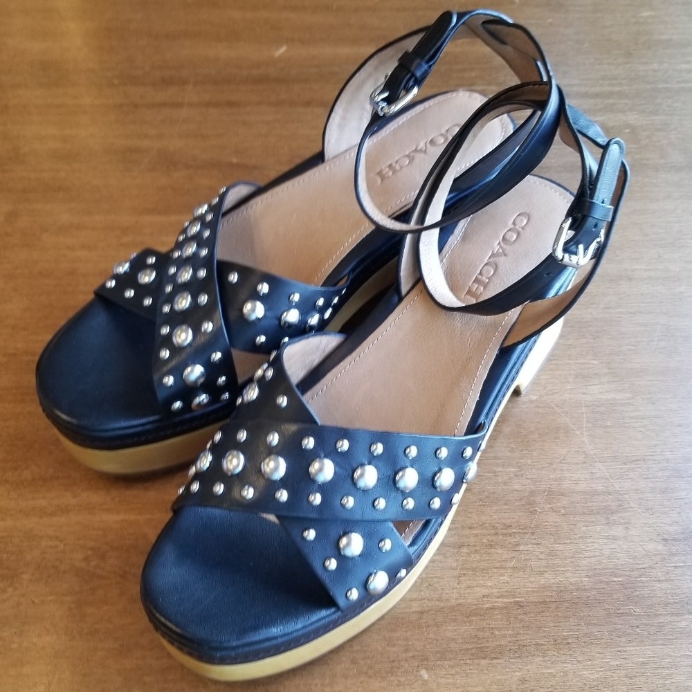 Coach Astor studded criss-cross platform sandal - Picture 2 of 8